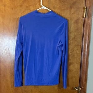 Talbots Royal Blue Petite V-Neck blouse（1）
